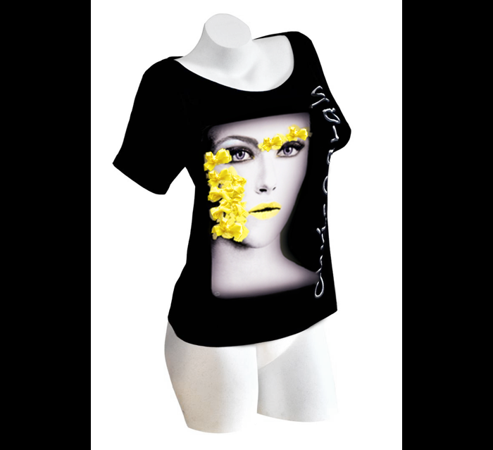 Aylin - Damen Casual T-shirt - Print mit Schleifen Applikation