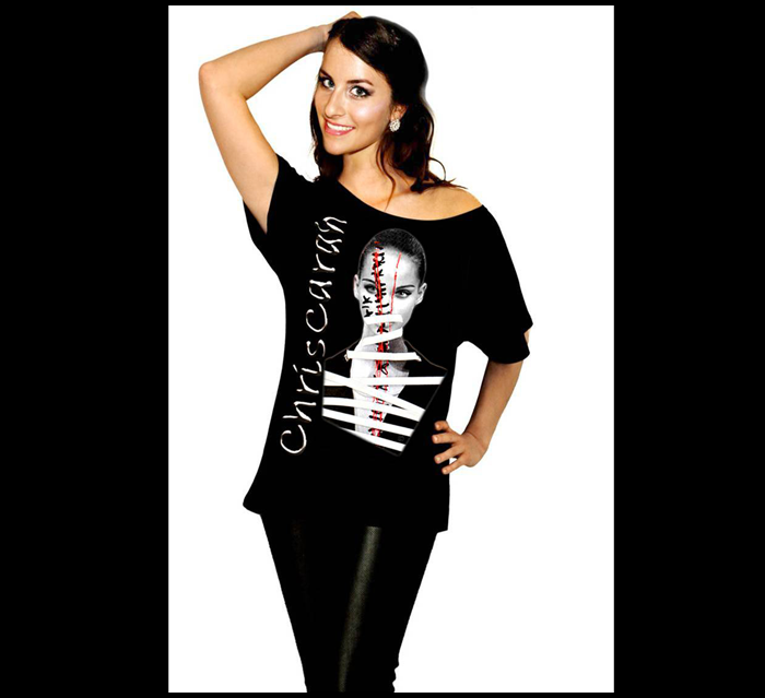 Lara - Damen Casual T-shirt schwarz mit Print